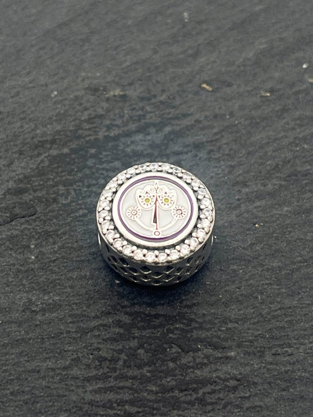 Pandora Disney It's a Small World Hello Button Sterling Silver Bead Charm